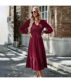 V-Neck High-Waisted Patchwork Solid Color Dress Wholesale Dresses N5923081800002 -OTIS Clothing Shop O1CN01Ig0kye1ND4pPpa3bC 2425141535 0 cib 4