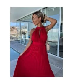 Elegant Solid Colour Sleeveless Hanging Neck Pleated Big Pendulum Dress Wholesale Dresses N5923090100072 -OTIS Clothing Shop O1CN01J2O9131UK8CLjQLM8 2099122498 0 cib 5