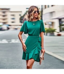 Summer Casual Round Neck Solid Color Ruffled Wrap Dress Wholesale Dresses N5323022800186 -OTIS Clothing Shop O1CN01JBWgcp1ND4lokNQzZ 2425141535 0 cib 4