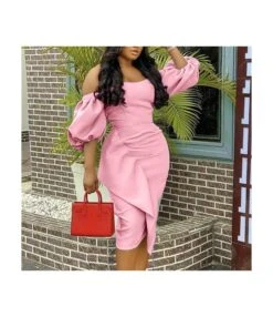 Lantern Sleeve High Waist Slimming Irregular Ruched Ruffled Tube Top Dress Wholesale Dresses N5323032000047 -OTIS Clothing Shop O1CN01Jlx7V01eowsdmbzB6 2211077563919 0 cib 5