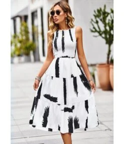 Printed High Waist Elegant Sleeveless Midi Tank Smocked Dress Wholesale Dresses N5323022700051 -OTIS Clothing Shop O1CN01JoCPvt1ND4lnAjNnP 2425141535 0 cib