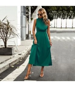 Fashion Sleeveless High Waist Half High Neck Satin Dress Wholesale Dresses V5923050300041 -OTIS Clothing Shop O1CN01N9m7Zh1wuayNXKyue 3267756368 0 cib 4