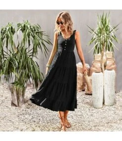 U Collar Sleeveless Solid Color Casual A-Line Suspender Smocked Dress Wholesale Dresses N5323030618101 -OTIS Clothing Shop O1CN01NWbOj61ND4lVCcJIN 2425141535 0 cib 4