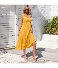 Large Swing Suspenders Sleeveless Solid Color Low Cut Dress Wholesale Dresses N4623041000161 -OTIS Clothing Shop O1CN01O4gsHQ2BFZjiqvkhf 2208897598309 0 cib