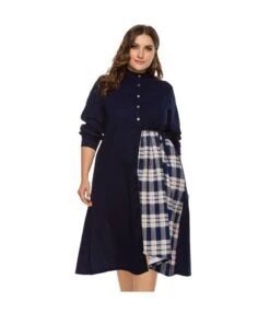 Casual Round Neck Plaid Patchwork Long Sleeve Dress Wholesale Dresses V5923041500047 -OTIS Clothing Shop O1CN01Ol7wK91gk1zGtVGRl 1864974179 0 cib