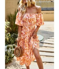 Elegant Botanical Floral Full Print Bubble Sleeve Square Neck Long Dress Wholesale Dresses V5923041200043 -OTIS Clothing Shop O1CN01QWTVRF1ND4n5dQJj0 2425141535 0 cib