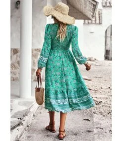 Bohemian Balloon Sleeve Pleated V-Neck Dress Wholesale Dresses N4623041200021 -OTIS Clothing Shop O1CN01T63Wgr1ND4lANLHv0 2425141535 0 cib