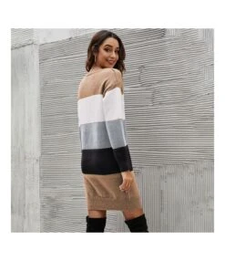 Fashion Colorblocking Wide Stripe Crew Neck Knit Dress Wholesale Dresses N5923053100005 -OTIS Clothing Shop O1CN01TuaDV329NF13f9bu5 4040548055 0 cib