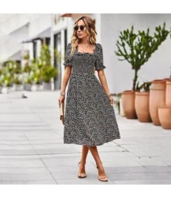 Summer Puff Sleeve Casual Square Collar Floral Swing Dress Wholesale Dresses N5323022200257 -OTIS Clothing Shop O1CN01UZfO401ND4lomHFzG 2425141535 0 cib 4