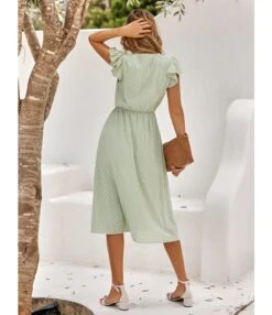 Petal Sleeve Solid Color V-Neck Fresh And Simple Dress Wholesale Dresses N4623052300092 -OTIS Clothing Shop O1CN01VSpOTj2MjJCKfLNPM 2207829863 0 cib
