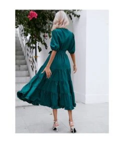 Elegant Casual Fashion High Waist V-Neck Holiday Long Smocked Dress Wholesale Dresses N5323030700084 -OTIS Clothing Shop O1CN01VsPZhz1vvgHs4Juil 2212115946235 0 cib