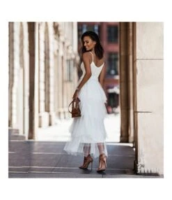 Elegant Suspenders Solid Color Woolen Gauze Stitching Dress Wholesale Dresses N461523032800112 -OTIS Clothing Shop O1CN01W469SZ2HGO4XcbO48 2212450069123 0 cib