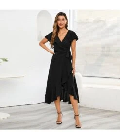 Elegant Lotus Leaf Swing V-Neck Slim Chiffon Ruffle Dress Wholesale Dresses N5323030300063 -OTIS Clothing Shop O1CN01WawMk31wQMp58ApkI 2455536302 0 cib 5
