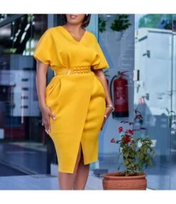 Belt Slit Short Sleeve Pleated Slim Dress Wholesale Dresses N4623050300072 -OTIS Clothing Shop O1CN01XZhlvJ1qrUb6q2eev 4225535549 0 cib 6