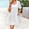 Solid Color Square Collar Puff Sleeve Summer Elegant Hollow Casual Dress Wholesale Dresses N5323030617101 -OTIS Clothing Shop O1CN01YfWlo61ND4ln6CpXl 2425141535 0 cib 4