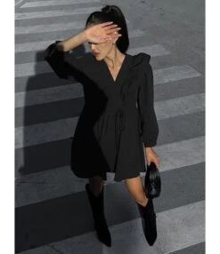Temperament Long Sleeve High Waist A- Line Ruffled Black Dress Wholesale Dresses N5323021500005 -OTIS Clothing Shop O1CN01Z6KCpy2Gztq0rZHii 2212501819087 0 cib