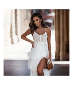 Elegant Suspenders Solid Color Woolen Gauze Stitching Dress Wholesale Dresses N461523032800112 -OTIS Clothing Shop O1CN01agyfuq2HGO4VAwfv4 2212450069123 0 cib