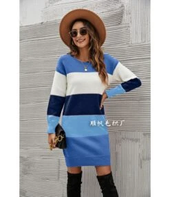 Fashion Colorblocking Wide Stripe Crew Neck Knit Dress Wholesale Dresses N5923053100005 -OTIS Clothing Shop O1CN01cTaZka29NF11uFDY7 4040548055 0 cib 4