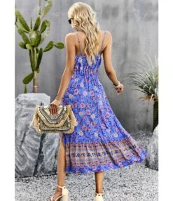 Summer Printed Drawstring Waist Vacation Split Sling Long Bohemian Dress Wholesale Dresses N5323031600400 -OTIS Clothing Shop O1CN01cdJJRP1ND4mQ190Xp 2425141535 0 cib