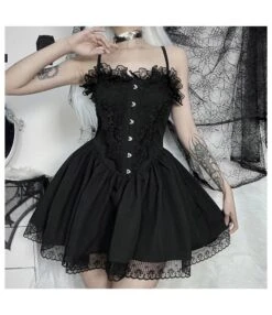 Gothic Punk Dark Style Jacquard Slim-Fit Swing Lace Suspender Dress Wholesale Dresses N5323031100103 -OTIS Clothing Shop O1CN01fVGG4s1MhTQ3lZVsf 3900101466 0 cib