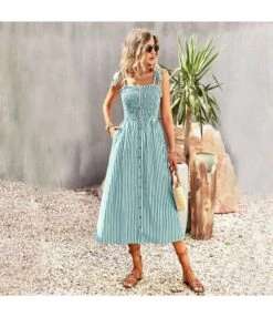 Striped Wrap Chest Single-Breasted Vacation Suspender Dress Wholesale Dresses N5323022200254 -OTIS Clothing Shop O1CN01glyhy71ND4lNVQMIi 2425141535 0 cib 4