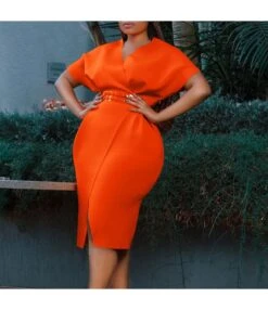 Belt Slit Short Sleeve Pleated Slim Dress Wholesale Dresses N4623050300072 -OTIS Clothing Shop O1CN01hoKpKr1qrUauJqohP 4225535549 0 cib 6