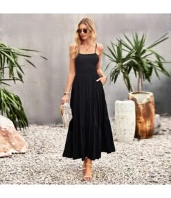 Solid Color Wrap Chest Backless Vacation Suspender Sling Smocked Dress Wholesale Maxi Dresses N5323021300012 -OTIS Clothing Shop O1CN01j9y5gL1ND4lhZcT97 2425141535 0 cib 4