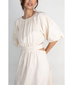 Backless Lace-Up Cut-Out Short Puff Sleeve Round Neck Pleated Casual Retro Dress Wholesale Dresses N5323021500001 -OTIS Clothing Shop O1CN01k1wXPe2GztqiLOSGQ 2212501819087 0 cib