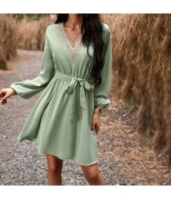 Elegant V-Neck Long Sleeve High Waist Tie Dress Wholesale Dresses N5923082200011 -OTIS Clothing Shop O1CN01lxp3M31ND4pZz9CjY 2425141535 0 cib 4