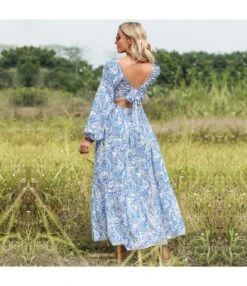 Square Collar Printed Long Sleeve Vacation Backless Swing Dress Wholesale Maxi Dresses N5323021600029 -OTIS Clothing Shop O1CN01q71lVy1Irlsroyu7h 1007700947 0 cib