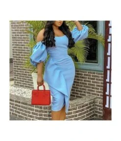 Lantern Sleeve High Waist Slimming Irregular Ruched Ruffled Tube Top Dress Wholesale Dresses N5323032000047 -OTIS Clothing Shop O1CN01r1cV7V1eowsc5HcrC 2211077563919 0 cib 5