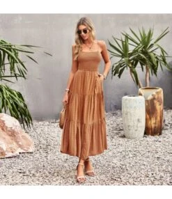 Solid Color Wrap Chest Backless Vacation Suspender Sling Smocked Dress Wholesale Maxi Dresses N5323021300012 -OTIS Clothing Shop O1CN01rUxyxb1ND4leC7IIS 2425141535 0 cib 4