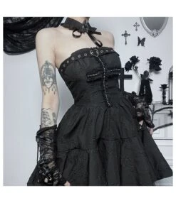 Black Gothic Punk Cross Jacquard Mesh Puffy Cake Dress And Choker Wholesale Dresses N5323031800010 -OTIS Clothing Shop O1CN01rwKE2H1MhTRfCvq4o 3900101466 0 cib