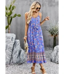 Summer Printed Drawstring Waist Vacation Split Sling Long Bohemian Dress Wholesale Dresses N5323031600400 -OTIS Clothing Shop O1CN01ryCLuy1ND4mTdLbAf 2425141535 0 cib 4