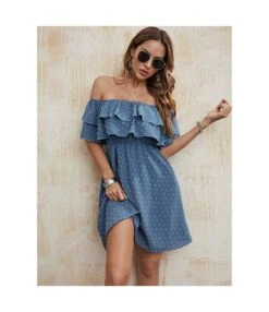 Bead Ball Solid Color Ruffled One Shoulder Dress Wholesale Dresses N4623040100031 -OTIS Clothing Shop O1CN01wL0np41il45n9jtdG 1927214452 0 cib