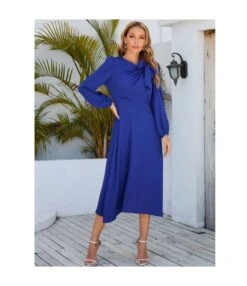 Round Neck Bowknot Elegant Lantern Sleeves A-Line Retro Dress Wholesale Dresses SDN537251 -OTIS Clothing Shop a0307a46 3e70 4ce8 a146 d42ea96396c6 d4b26d9bde384fec6ab48a61f0382b69