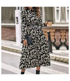 Long-Sleeve Half-High Collar Printed Waist A-Line Dress Wholesale Dresses SDN538601 -OTIS Clothing Shop a04ed012 7c7e 4b7f b1c6 3f5797456491 1d4baa399dd60f29dcc0a5a227ac8e76
