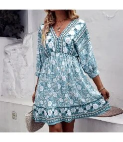 Fashion Print V Neck Swing Dress Casual Loose Backless Lace-Up Short Sleeve Wholesale Dresses -OTIS Clothing Shop a41813d7 8d49 4ad2 b728 e541b3dca6a0 9004789792cdd4c9ca229faa19e35ad8