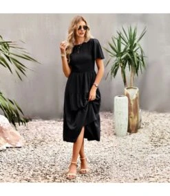 Solid Color Puff Sleeve Slimming Round Neck Smocked Dress Wholesale Dresses SDN539513 -OTIS Clothing Shop a4da0f66 5f00 4cab 9a6d c7fa256d6b08 a2af49850557287799bdfecba098a9af