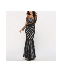 Wholesale Women Prom Maxi Dress Slash Neck Gauze SD180213