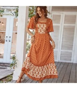 Casual Maxi Dress Vintage Square Neck Wholesale Bohemian Dress For Women SD191121 -OTIS Clothing Shop a69a9328 c0a8 4759 b63f 5c47df328b78 CE74B95AFC9E3460601AF77BEAD36013