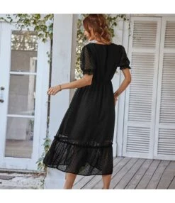 Elegant V Neck Flocking Midi Dress Short Sleeve Solid Color High Waist Wholesale Dresses SDN560431 -OTIS Clothing Shop a88d6f5a a85b 449e 9617 61c26e9ed856 22a1e5eeafd33b3c51597e581fd68b1a
