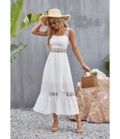 Solid Color Hollow Lace Stitching Vacation Square Neck Sleeveless Dress Wholesale Dresses SDN539940 -OTIS Clothing Shop ab6248f0 98a3 46d3 9eee 49ced19b139b f1c41d9e16470f3a9512022337ccd270