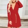 Sexy Deep-V Neck Long Sleeve Button Single Breasted Slim Suit Dress Wholesale Dresses SDN537284 -OTIS Clothing Shop ade62e8b 116d 4940 bf2d 0b5efd593975 7054ed45fe9c683db23f96fc51d80860