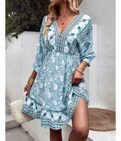 Fashion Print V Neck Swing Dress Casual Loose Backless Lace-Up Short Sleeve Wholesale Dresses -OTIS Clothing Shop b0d5b99b 947e 4cb0 bbbc 3e6d9f8aaf29 5987e2b48ea8eaf425422de8af200cfb