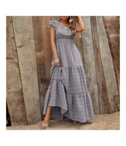 V Neck Ruffled Sleeve High Waist Vacation Smocked Floral Dress Wholesale Maxi Dresses SDN534610 -OTIS Clothing Shop b0db052e 7f5c 4b30 b0d9 36f0b4067dc7 919a4c21c35812023354170e5a6cb89f