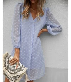 Sexy V Neck Flocking Mini Dress Solid Color Loose Long Sleeve Wholesale Dresses SDN560852 -OTIS Clothing Shop b1a3625f d204 4ecf 9798 23653d75cfc0 6d04e90031cc1c6d69024a8eef0de025