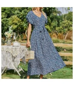Floral Print V Neck Lace-Up Ruffle Sleeve Midi Swing Dress Summer Casual Wholesale Dresses SDN532703 -OTIS Clothing Shop b2c820b8 8318 45c4 b9ae bbeb60264d40 21c8a133b423e4881e1f280d4e8a215a