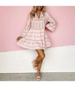 Fashion Print V-Neck Dress Flared Sleeve Casual Loose Swing Wholesale Dresses SDN560468 -OTIS Clothing Shop b3dbf62e 10d1 4ed2 b708 e388c22b85fd e0934c7c91bcc5ae24cbe8a96c3956f5