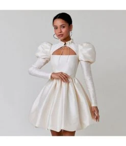 Bandage Puff Sleeve Solid Color Niche Bud Princess Dress Wholesale Dresses SDV463726 -OTIS Clothing Shop b45613a1 d140 4df1 802c ac89d816bf4d 635ba94218020c02e6e3f8b03afa6807